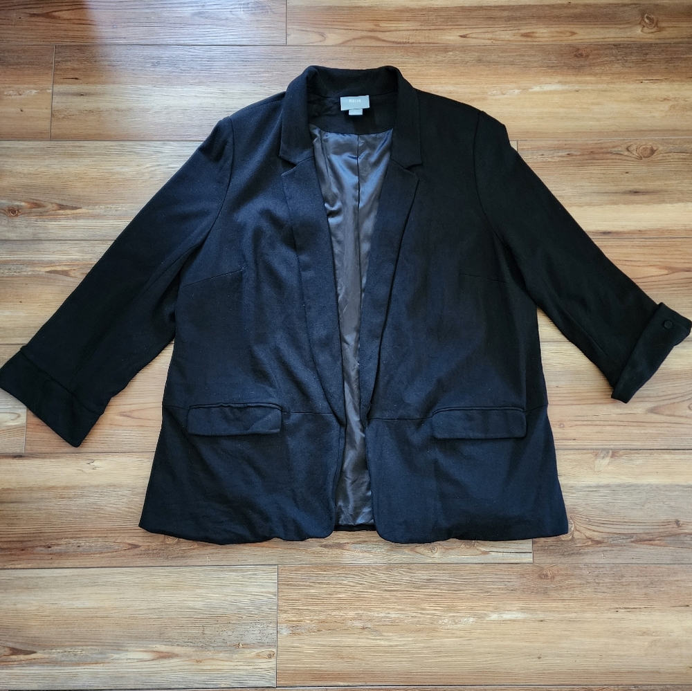 Anthropologie Black Relaxed Open Front Blazer